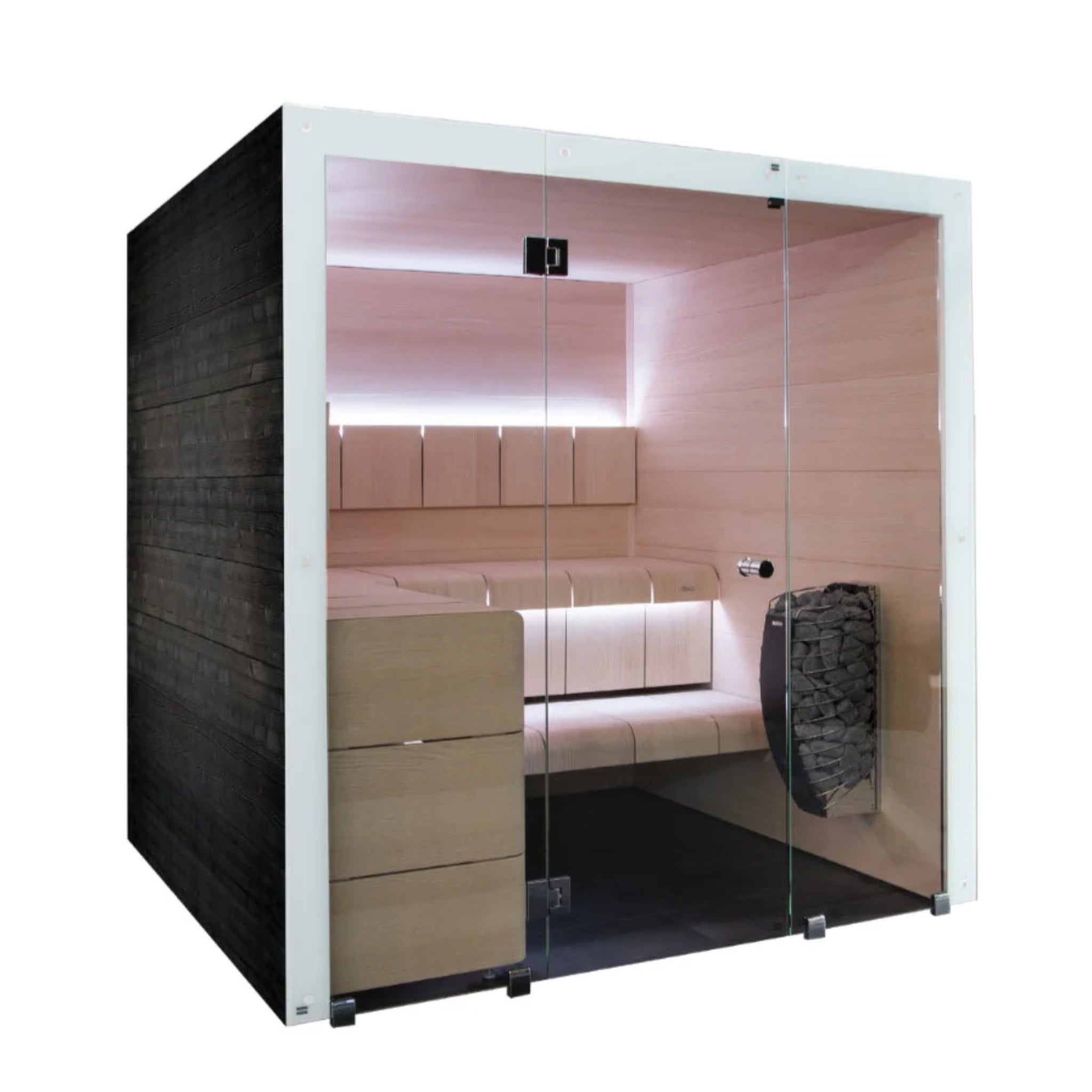 ThermaSol Ventura - Black Stained Spruce, Indoor Sauna - Saunas - ThermaSol