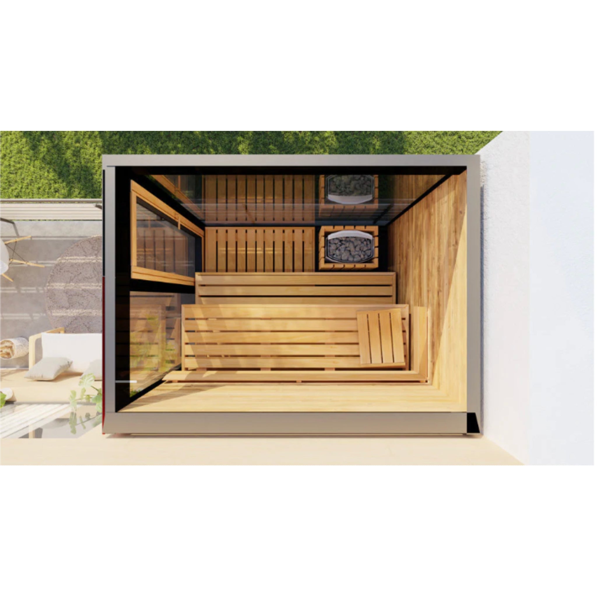 ThermaSol Vera - Glass, 2 - 3 Person, Outdoor Sauna - Saunas - ThermaSol