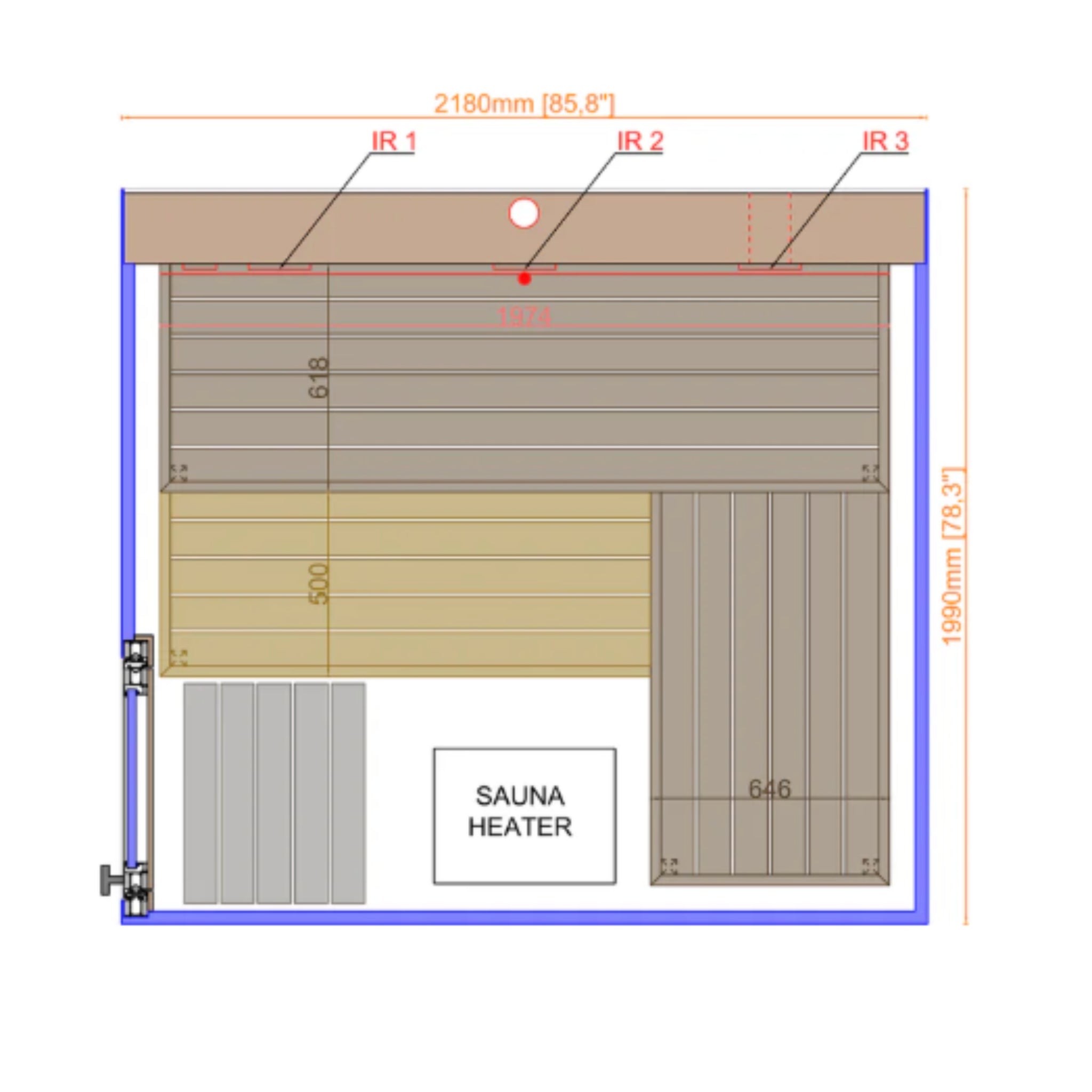 ThermaSol Vue - Front Panoramic Glass, 3 - 4 Person, Outdoor Sauna - Saunas - ThermaSol