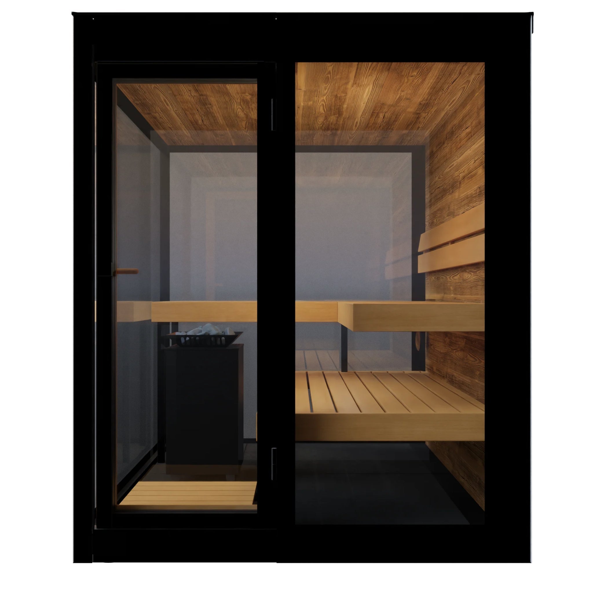 ThermaSol Vue - Front Panoramic Glass, 3 - 4 Person, Outdoor Sauna - Saunas - ThermaSol