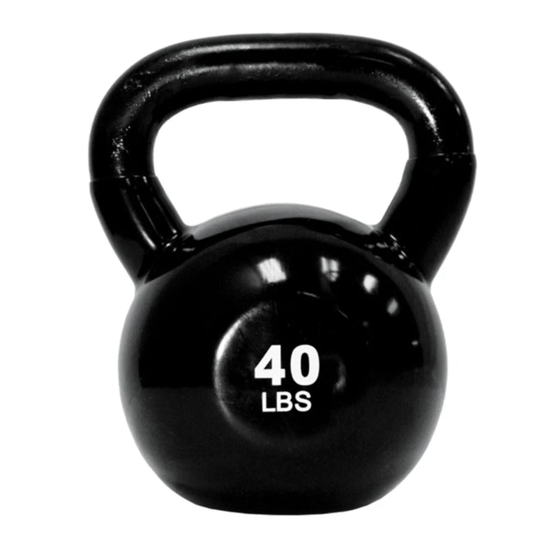 TKO - Vinyl Kettlebell set w/ 2 - Tier Rack (5 - 50 lbs) - Free Weights