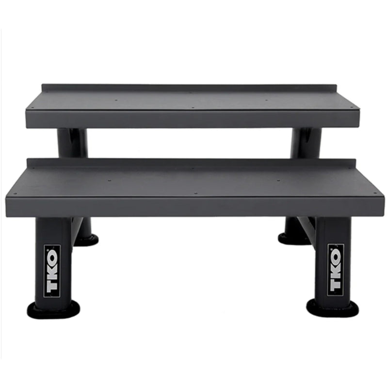 TKO - Vinyl Kettlebell set w/ 2 - Tier Rack (5 - 50 lbs) - Free Weights