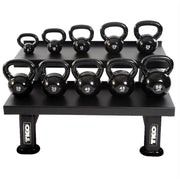 TKO - Vinyl Kettlebell set w/ 2 - Tier Rack (5 - 50 lbs) - Free Weights