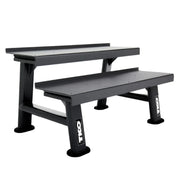 TKO - Vinyl Kettlebell set w/ 2 - Tier Rack (5 - 50 lbs) - Free Weights