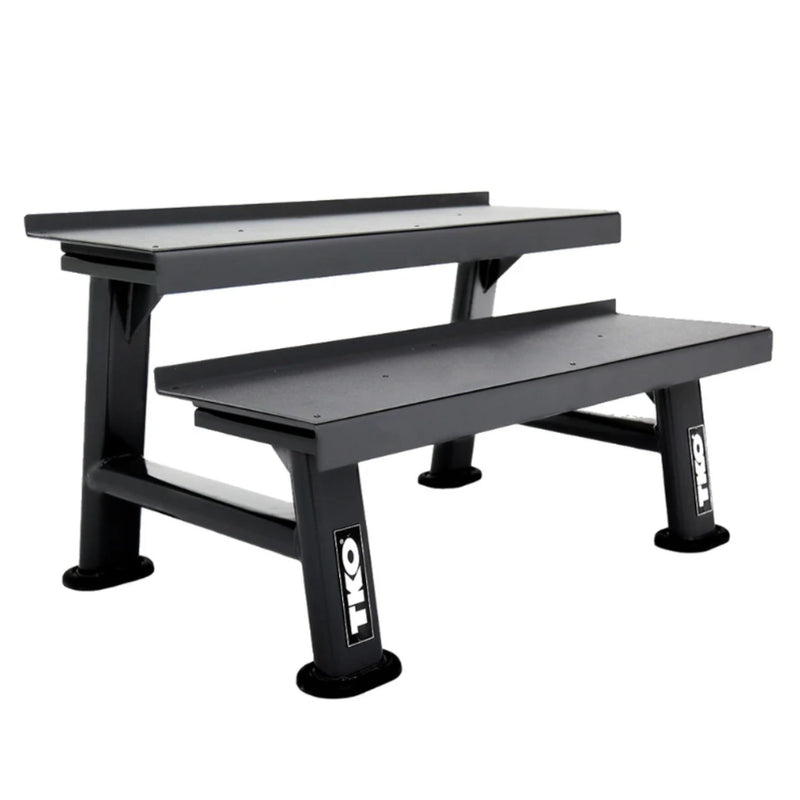 TKO - Vinyl Kettlebell set w/ 2 - Tier Rack (5 - 50 lbs) - Free Weights