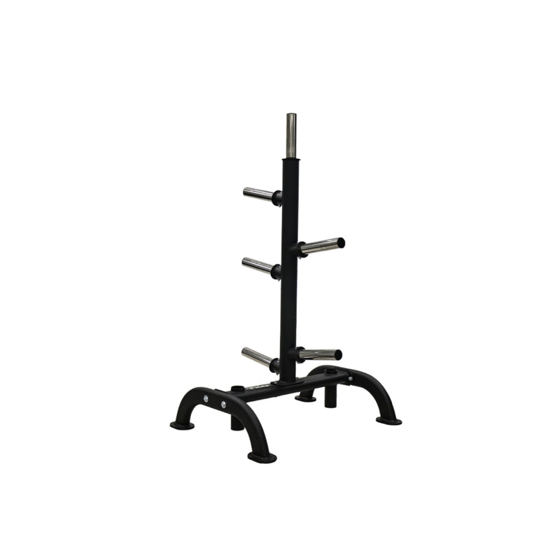 TKO 255lb Rubber Olympic plate set w/ Plate Tree (6210) - Free Weights - TKO