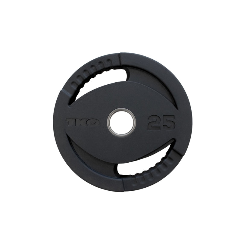 TKO 255lb Rubber Olympic plate set w/ Plate Tree (843OPT - BK) - Free Weights - TKO