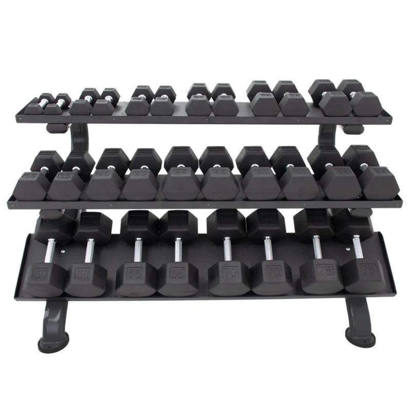 TKO 3 - Tier Horizontal Dumbbell Rack (890HDR - BK) - Accessories - TKO