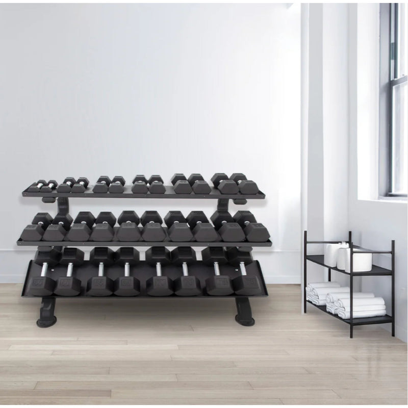 TKO 3 - Tier Horizontal Dumbbell Rack (890HDR - BK) - Accessories - TKO