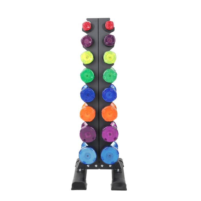 TKO Gummi Bell Set w/ 8 pr Vertical Rack (2.5 - 25 lbs) - Free Weights - TKO