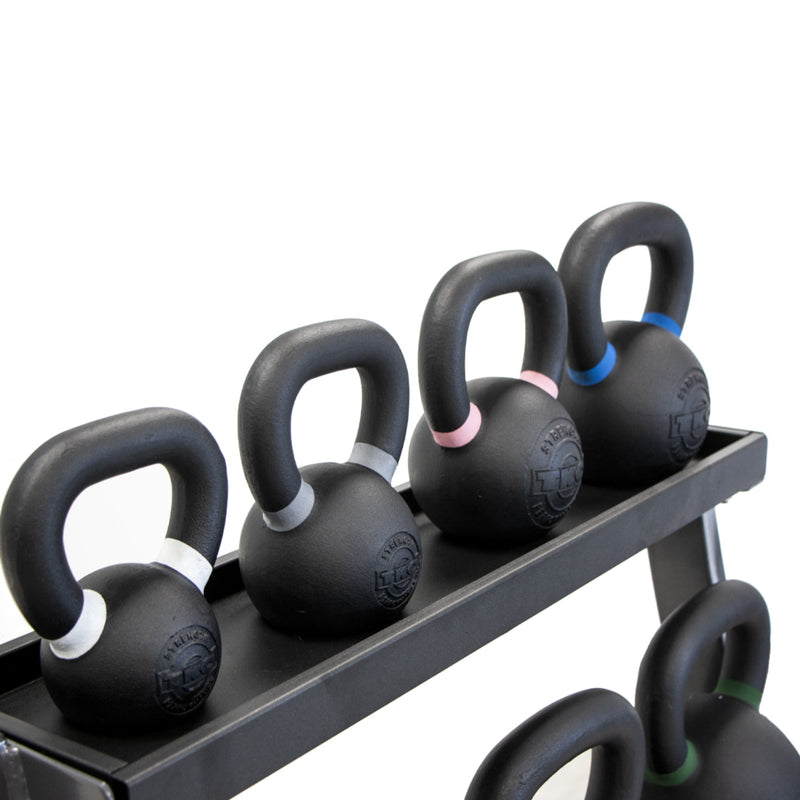 TKO Pro Cast Kettlebell set w/ 3 - Tier Rack (4kg - 36kg) - Free Weights - TKO