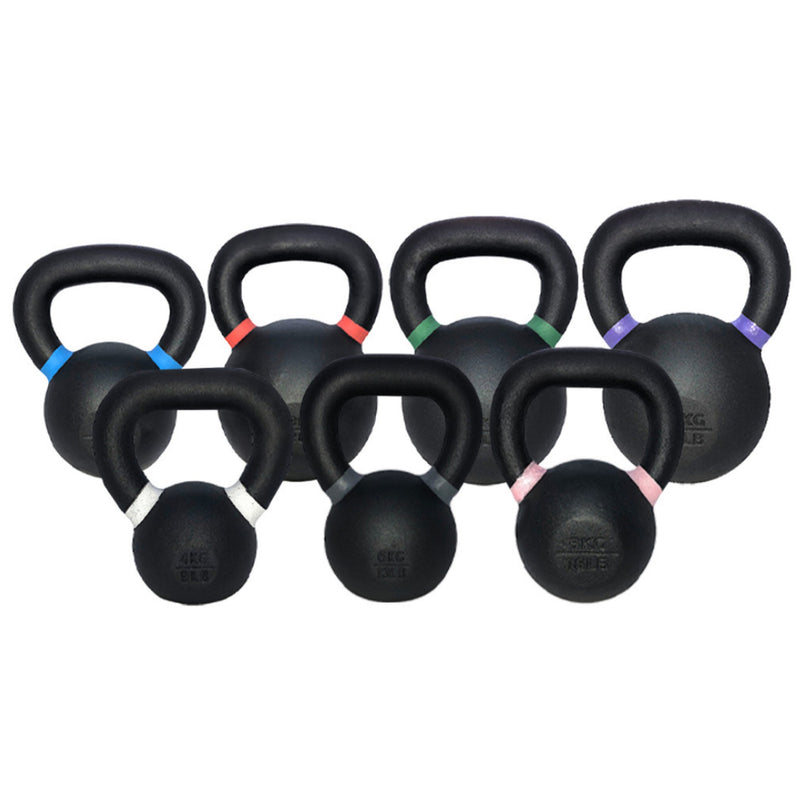 TKO Pro Cast Kettlebell set w/ 3 - Tier Rack (4kg - 36kg) - Free Weights - TKO