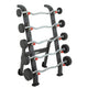TKO Rubber EZ Curl Barbells w/ 5 Set BB Rack (20 - 60 lbs) - Free Weights - TKO