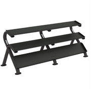 TKO Rubber Hex Dumbbells w/ 3 tier Shelf Rack (5 - 100lb) - Free Weights - TKO