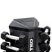 TKO Rubber Hex Dumbbells w/ 8pr Vertical DB Rack (3 - 25 lbs) - Free Weights - TKO