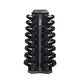 TKO Rubber Hex Dumbbells w/ 8pr Vertical DB Rack (3 - 25 lbs) - Free Weights - TKO