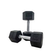 TKO Rubber Hex Dumbbells w/ 8pr Vertical DB Rack (5 - 30 lbs) - Free Weights - TKO