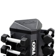 TKO Rubber Hex Dumbbells w/ 8pr Vertical DB Rack (5 - 30 lbs) - Free Weights - TKO