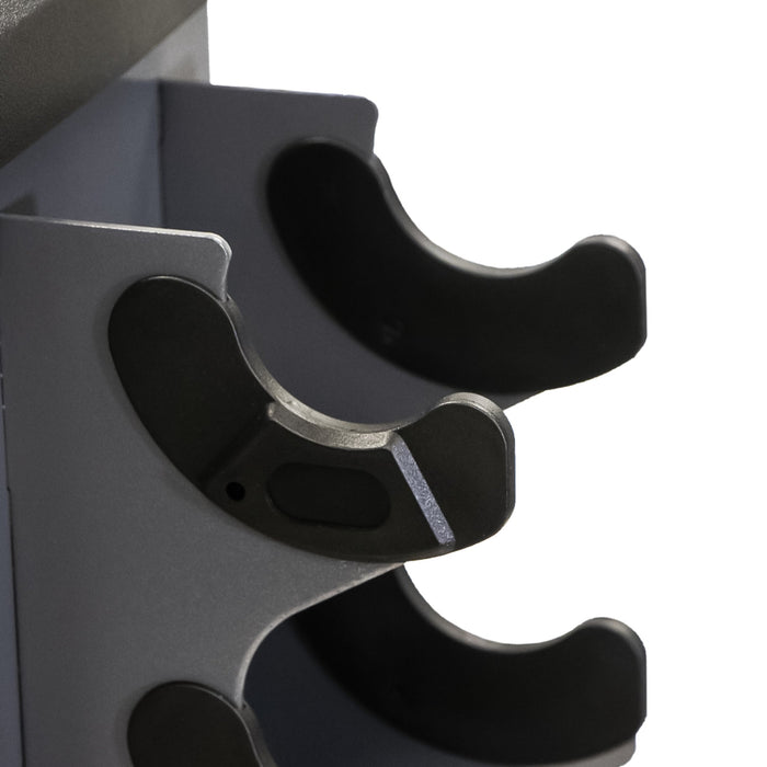 TKO Rubber Hex Dumbbells w/ 8pr Vertical DB Rack (5 - 30 lbs) - Free Weights - TKO