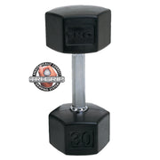 TKO Rubber Hex Dumbell Sets - Tri - Grip Handle (814TXR) - Free Weights - TKO
