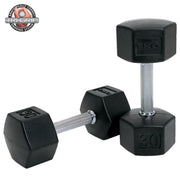 TKO Rubber Hex Dumbell Sets - Tri - Grip Handle (814TXR) - Free Weights - TKO