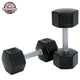 TKO Rubber Hex Dumbell Sets - Tri - Grip Handle (814TXR) - Free Weights - TKO