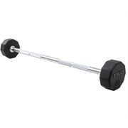 TKO Rubber Straight & EZ curl Barbell w/ 10 Set Rack (20 - 60 lbs) - Free Weights - TKO
