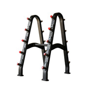 TKO Rubber Straight & EZ curl Barbell w/ 10 Set Rack (20 - 60 lbs) - Free Weights - TKO