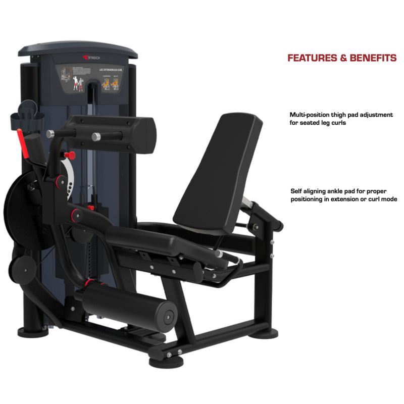 Leg Extension Machine Weight Stack TKO Signature Dual Leg Ext/Leg Curl - 200lb weight stack - Gym Emotion