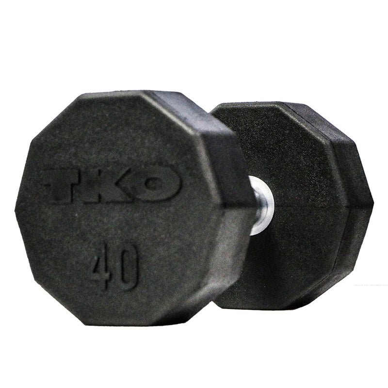 TKO Ten Sided Pro Rubber Dumbbell Sets (829TR) - Free Weights - TKO