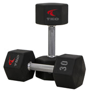 TKO Urethane Hex Dumbbell Sets - Tri - Grip Handle (816TXU) - Free Weights - TKO