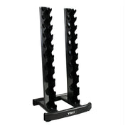TKO Urethane Hex Tri - grip Handle Dumbbells w/ 10 - Pair Vertical DB Rack (5 - 50 lbs) - Free Weights - TKO