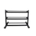 TKO Urethane Hex Tri - grip Handle Dumbbells w/ 3 - Tier Rail Rack (5 - 50 lbs) - Free Weights - TKO