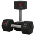 TKO Urethane Hex Tri - grip Handle Dumbbells w/ 3 - Tier Tray Rack (5 - 50 lbs) - Free Weights - TKO