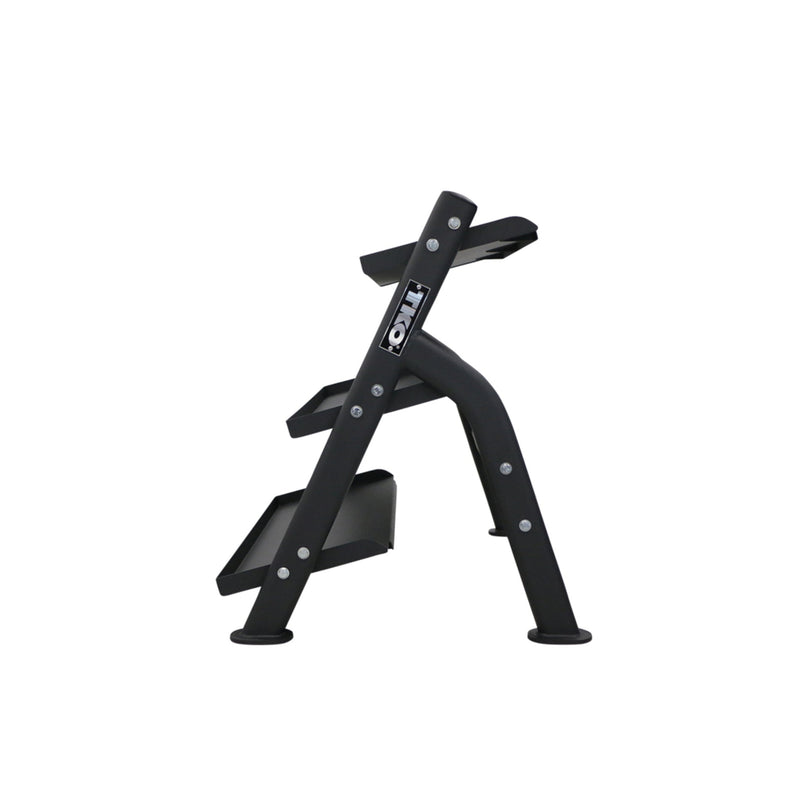 TKO Urethane Hex Tri - grip Handle Dumbbells w/ 3 - Tier Tray Rack (5 - 50 lbs) - Free Weights - TKO