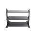 TKO Urethane Hex Tri - grip Handle Dumbbells w/ 3 - Tier Tray Rack (5 - 50 lbs) - Free Weights - TKO