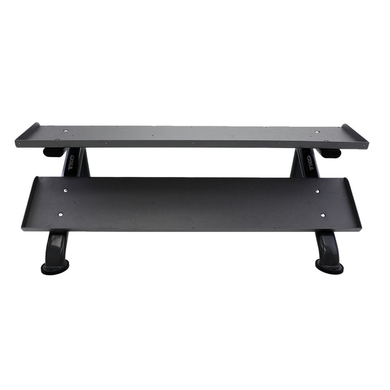 TKO Urethane Hex Tri - grip Handle Dumbbells w/ Horizontal DB Rack (5 - 50 lbs) - Free Weights - TKO