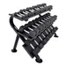 TKO Urethane Hex tri - grip Handle Dumbbells w/ Horizontal DB Rack (5 - 75 lbs) - Free Weights - TKO