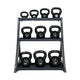 TKO Vinyl Kettlebell set w/ 3 - Tier Rack (5 - 50 lbs) - Free Weights - TKO