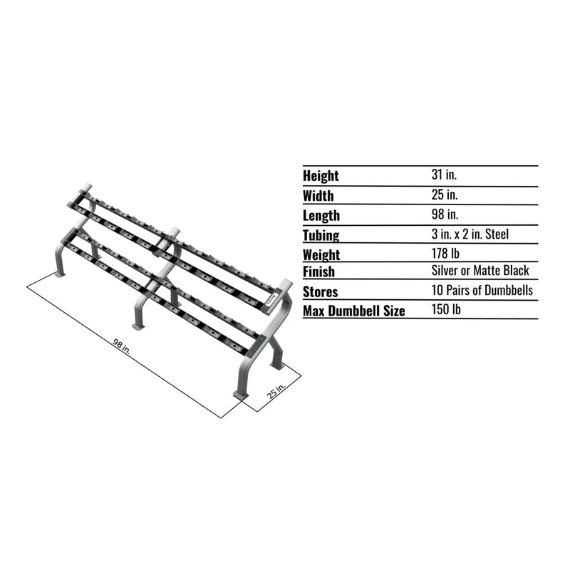 Troy 10 Pair Dumbbell Saddle Rack - Accessories - Troy VTX