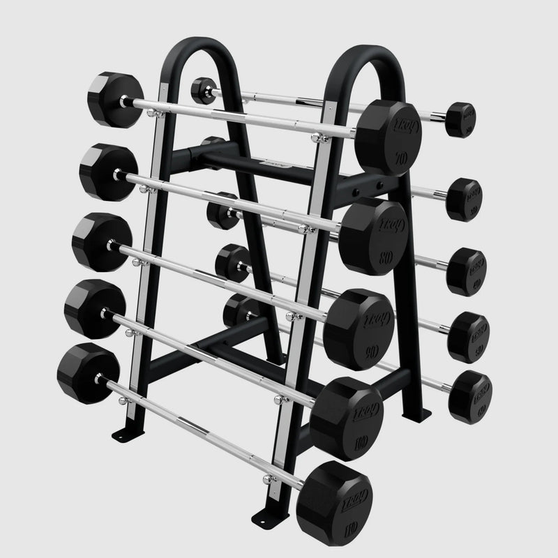 TROY 12 - Sided Rubber Barbell Set with Rack (20 - 110 lbs.) - Free Weights - Troy VTX