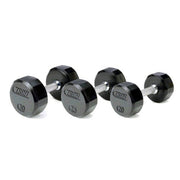 Troy 12 Sided Rubber Dumbbell Set with storage rack (5 - 75lbs.) - Free Weights - Troy VTX