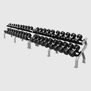 Troy 12 Sided Rubber Dumbbell Set with storage racks (5 - 100lbs.) - Free Weights - Troy VTX