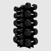 Troy 12 Sided Rubber Dumbbell Set with Vertical Storage Rack (3 - 50lbs.) - Free Weights - Troy VTX