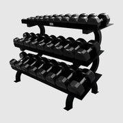 Troy 12 Sided Rubber Dumbbell Set with Vertical Storage Racks (5 - 75lbs.) - Free Weights - Troy VTX