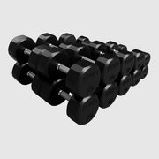 Troy 12 Sided Rubber Dumbbell Set with Vertical Storage Racks (5 - 75lbs.) - Free Weights - Troy VTX