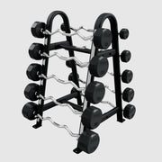 TROY 12 - Sided Rubber (EZ Curl) Barbell Set with Rack (20 - 110 lbs.) - Free Weights - Troy VTX