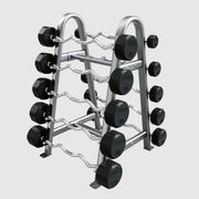 TROY 12 - Sided Rubber (EZ Curl) Barbell Set with Rack (20 - 110 lbs.) - Free Weights - Troy VTX