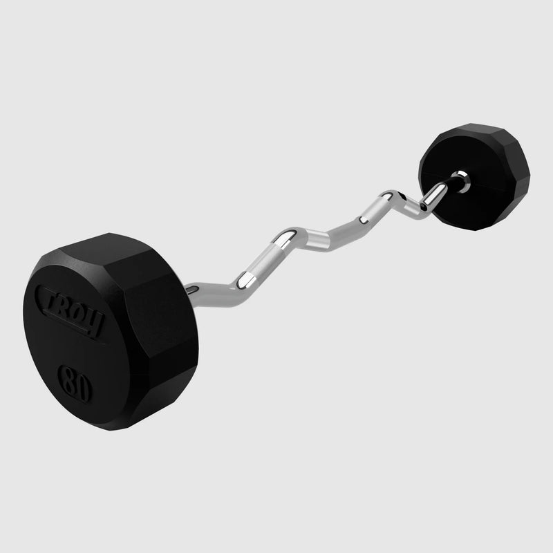 Troy 12 - Sided Rubber EZ - Curl Barbells (TZB - R) - Free Weights - Troy VTX