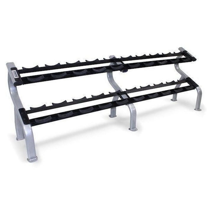 Troy 12 - Sided Urethane Encased Dumbbell Set with storage rack (55 - 100lbs.) - Free Weights - Troy VTX